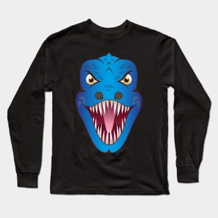 Blue Spinosaurus Dinosaur Head Long Sleeve T-Shirt